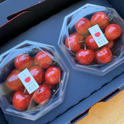 山形県東根市産さくらんぼ　やまがた紅王　限定1箱‼️15時30分締め切り やまがた紅王_専用ボックス（2L/3L）100g×2パック入り | 鈴木